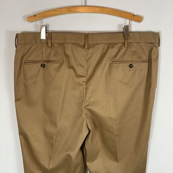 Lands' End Men's Traditional Fit Cotton Dress Pants Lt Brown Khaki 42x30.5 - Picture 5 of 11